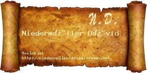 Niedermüller Dávid névjegykártya