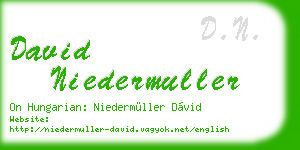 david niedermuller business card