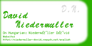 david niedermuller business card